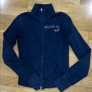 Blue Hollister funnel neck jacket